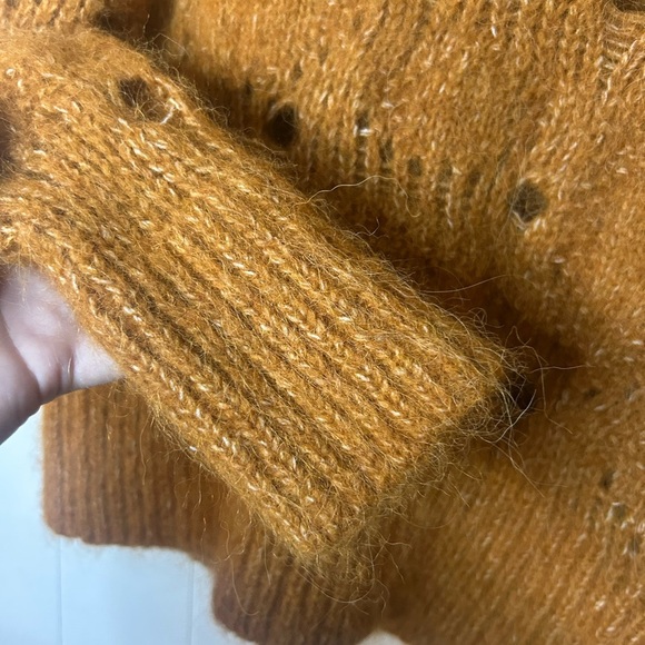 H&M Sweater Orange Design Wool Alpaca Pullover Round Neck Long Sleeve Size L - Picture 3 of 7